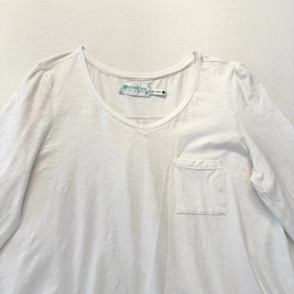 AVENTURA Organic Cotton Long Sleeve Shirt Women's Size L White Top - Picture 5 of 16